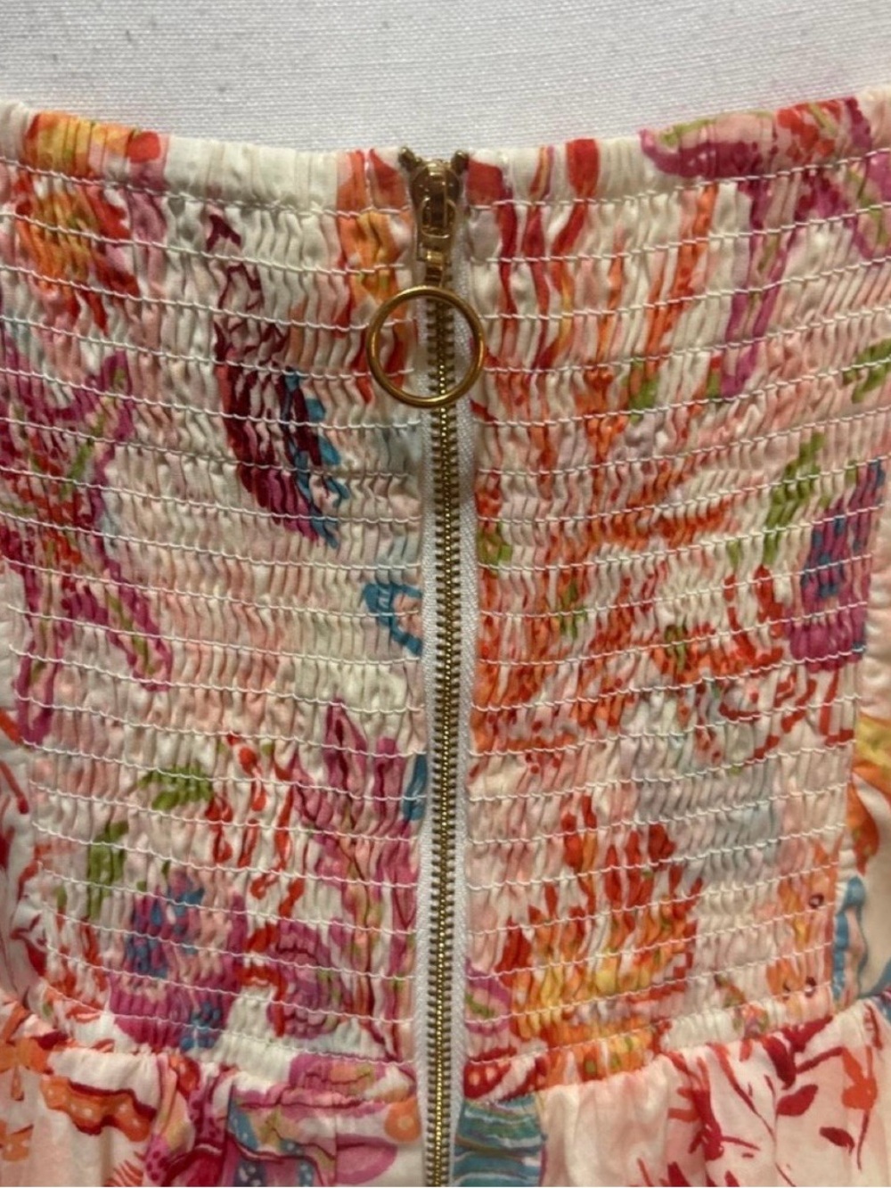 Taylor Coral and Cream Floral Tie-Front Maxi Dress cottagecore coastal - Picture 5 of 8